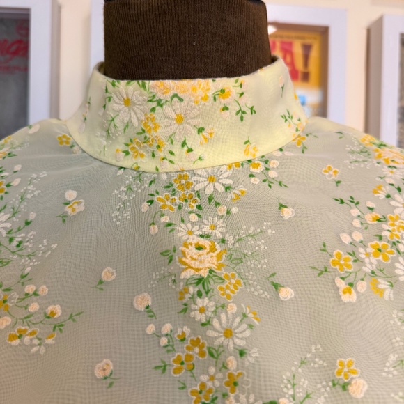 Vintage 60s Sheer Floral Maxi Dress 🌼: - Picture 5 of 10